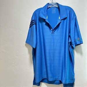 Adidas Climacool men’s blue short sleeve polo golf shirt, performance wear XL‌‍‍